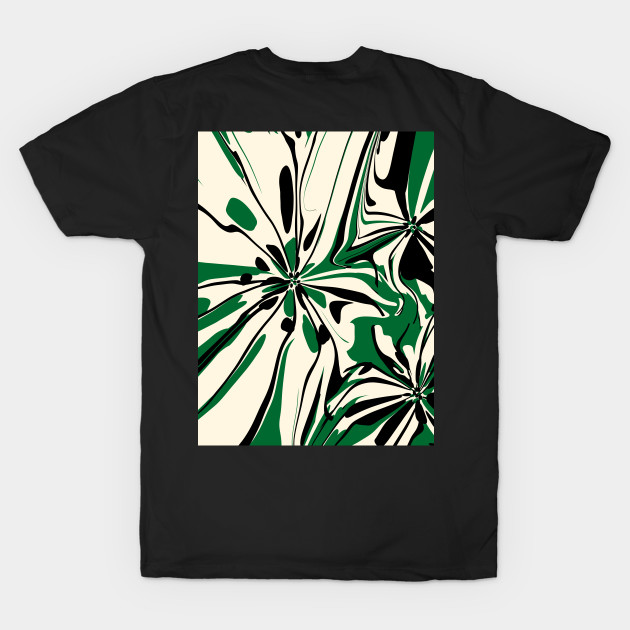 Fantasy Flowers in Green, Cream, and Black by LAEC